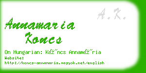 annamaria koncs business card